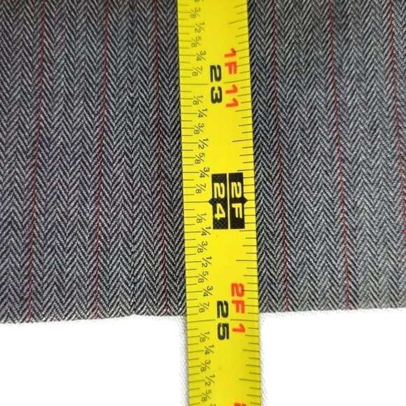 Kasper Blazer Women Size 12 Gray Red Pinstripe Houndstooth Flap Pockets Jacket - Picture 6 of 9